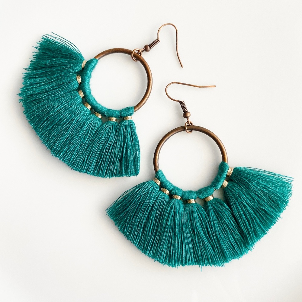 NEW "Bridget" Tassel Earrings (Emerald)